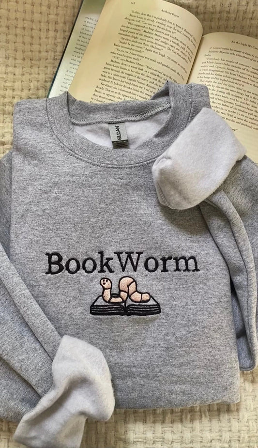 Embroidered BookWorm Sweatshirt